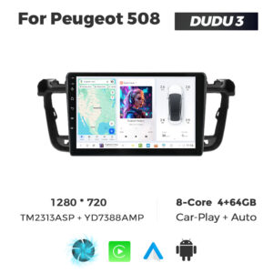 Navigatie Dedicata Peugeot 508 DUDU3 9" 4GB RAM, 64GB ROM, Octacore, Ecran HD, CarPlay&AndroidAuto, Android - imagine 1