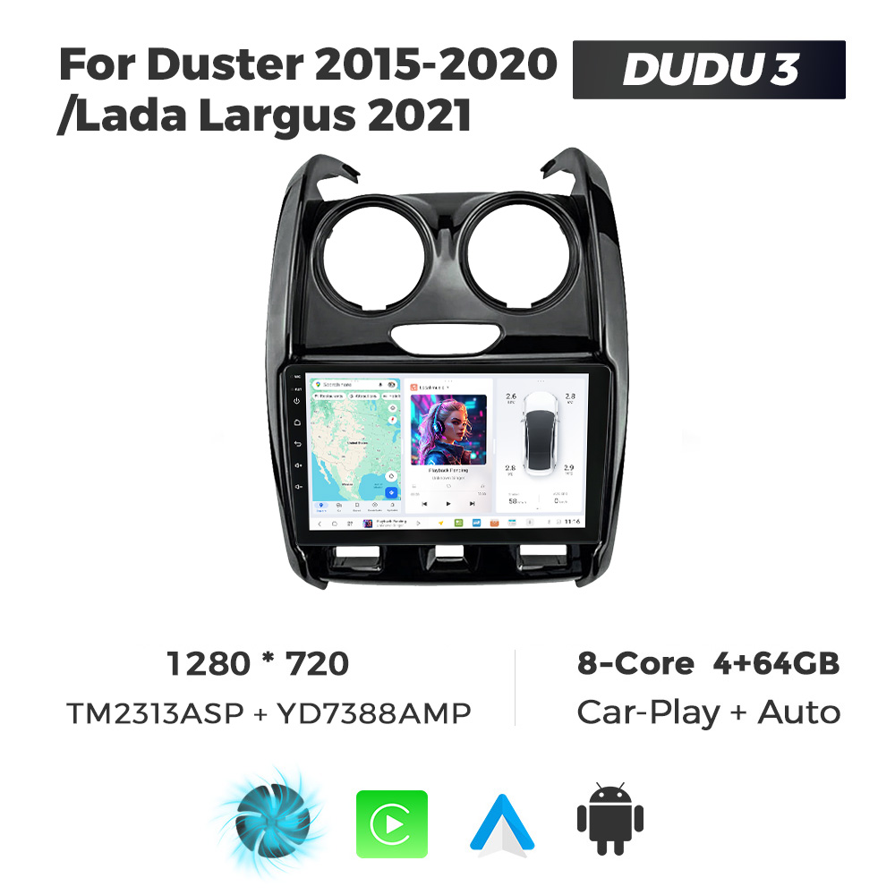 Navigatie Dedicata Renault Duster 2015-2020 DUDU3 9" 4GB RAM, 64GB ROM, Octacore, Ecran HD, CarPlay&AndroidAuto, Android - imagine 1