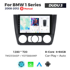 Navigatie Dedicata BMW Seria 1 2008-2012 DUDU3 9" 4GB RAM, 64GB ROM, Octacore, Ecran HD, CarPlay&AndroidAuto, Android, AC - imagine 1