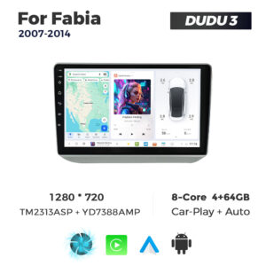 Navigatie Dedicata Skoda Fabia 2007-2014 DUDU3 9" 4GB RAM, 64GB ROM, Octacore, Ecran HD, CarPlay&AndroidAuto, Android - imagine 1