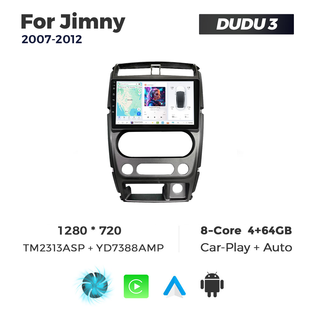 Navigatie Dedicata Suzuki Jimny 2007-2012 DUDU3 9" 4GB RAM, 64GB ROM, Octacore, Ecran HD, CarPlay&AndroidAuto, Android - imagine 1