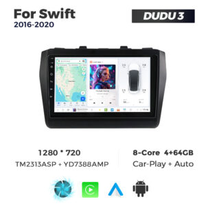 Navigatie Dedicata Suzuki Swift 2016-2020 DUDU3 9" 4GB RAM, 64GB ROM, Octacore, Ecran HD, CarPlay&AndroidAuto, Android - imagine 1