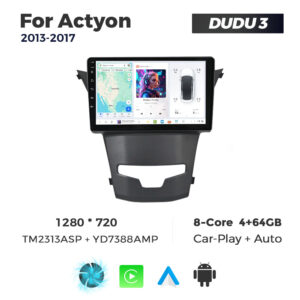 Navigatie Dedicata SsangYong Actyon 2013-2017 DUDU3 9" 4GB RAM, 64GB ROM, Octacore, Ecran HD, CarPlay&AndroidAuto, Android - imagine 1