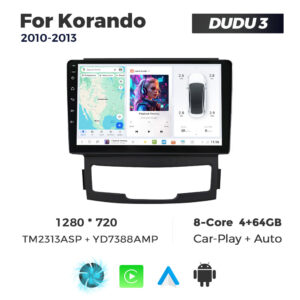 Navigatie Dedicata SsangYong Korando 2010-2013 DUDU3 9" 4GB RAM, 64GB ROM, Octacore, Ecran HD, CarPlay&AndroidAuto, Android - imagine 1