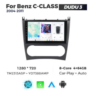 Navigatie Dedicata Benz C-Class 2004-2011 DUDU3 9" 4GB RAM, 64GB ROM, Octacore, Ecran HD, CarPlay&AndroidAuto, Android - imagine 1