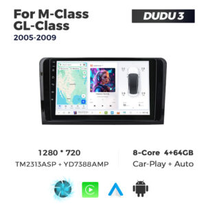 Navigatie Dedicata Benz ML/GL-Class 2005-2009 DUDU3 9" 4GB RAM, 64GB ROM, Octacore, Ecran HD, CarPlay&AndroidAuto, Android - imagine 1