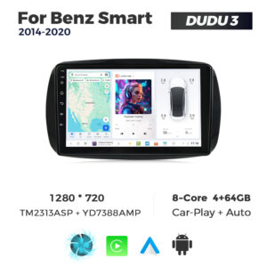 Navigatie Dedicata Benz Smart 2014-2020 DUDU3 9" 4GB RAM, 64GB ROM, Octacore, Ecran HD, CarPlay&AndroidAuto, Android - imagine 1