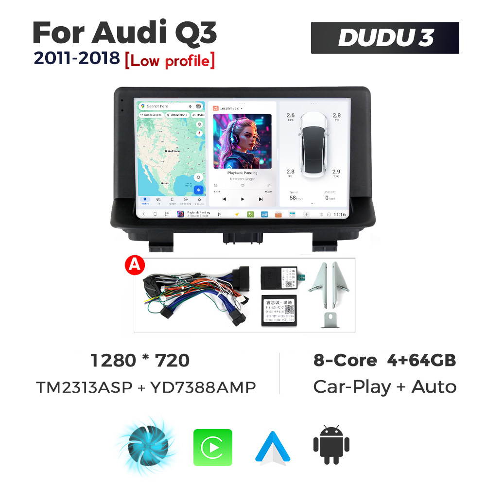 Navigatie Dedicata Audi Q3 2011-2018 (Concert/Chorus) DUDU3 9" 4GB RAM, 64GB ROM, Octacore, Ecran HD, CarPlay&AndroidAuto, Android - imagine 1
