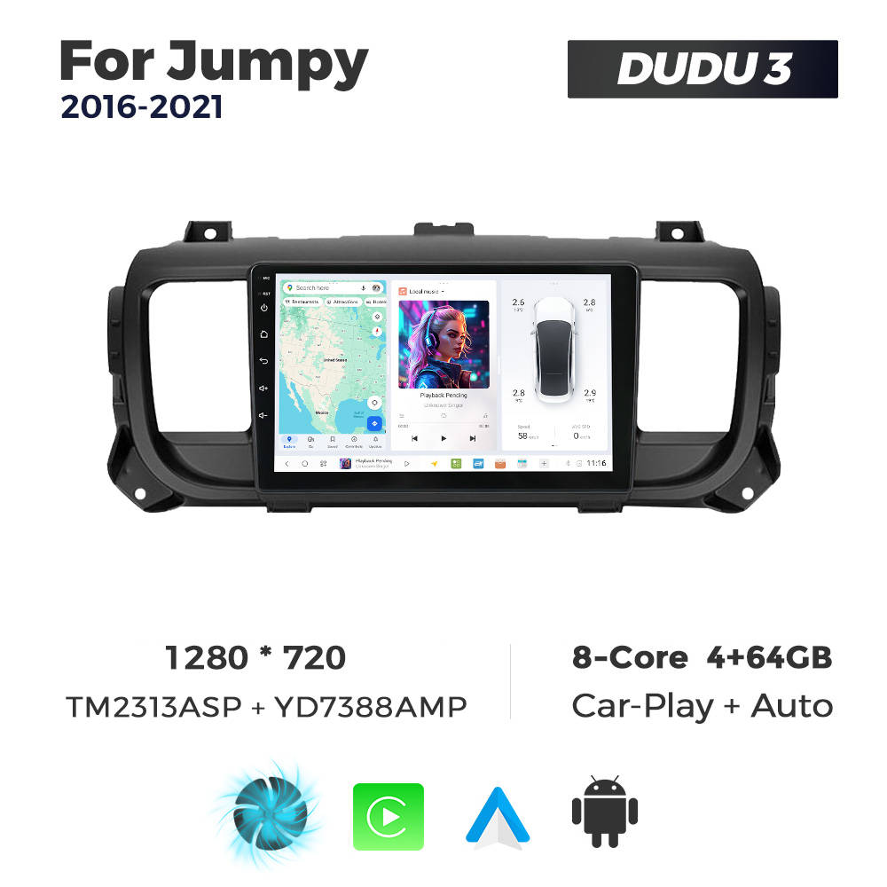 Navigatie Dedicata Citroen Jumpy 2016-2021 DUDU3 9" 4GB RAM, 64GB ROM, Octacore, Ecran HD, CarPlay&AndroidAuto, Android - imagine 1