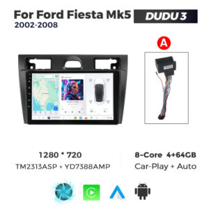 Navigatie Dedicata Ford Fiesta MK5 2002-2008 DUDU3 9" 4GB RAM, 64GB ROM, Octacore, Ecran HD, CarPlay&AndroidAuto, Android - imagine 1