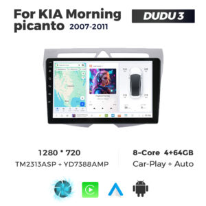 Navigatie Dedicata Kia Morning Picanto 2007-2011 DUDU3 9" 4GB RAM, 64GB ROM, Octacore, Ecran HD, CarPlay&AndroidAuto, Android - imagine 1