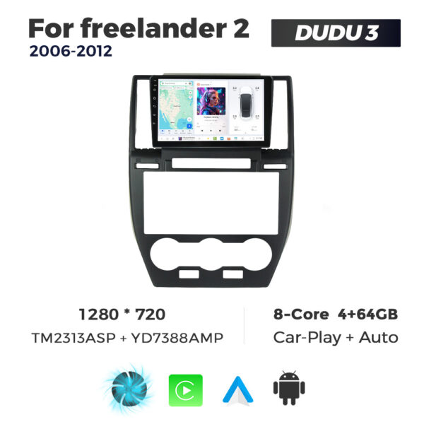 Navigatie Dedicata Land Rover Freelander 2 2006-2012 DUDU3 9" 4GB RAM, 64GB ROM, Octacore, Ecran HD, CarPlay&AndroidAuto, Android