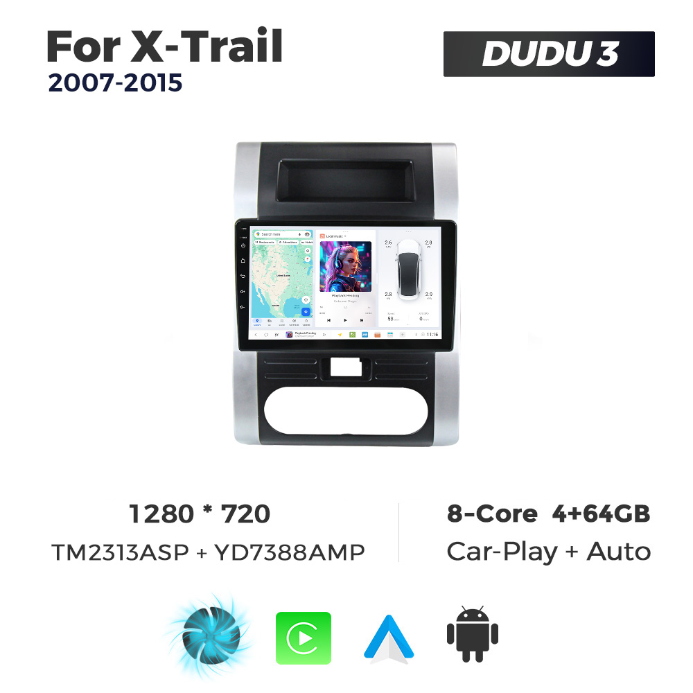Navigatie Dedicata Nissan X-Trail 2007-2015 DUDU3 9" 4GB RAM, 64GB ROM, Octacore, Ecran HD, CarPlay&AndroidAuto, Android - imagine 1