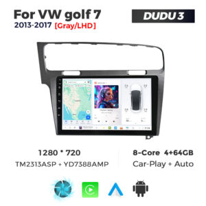 Navigatie Dedicata Volkswagen Golf 7 Gri 2013-2017 DUDU3 9" 4GB RAM, 64GB ROM, Octacore, Ecran HD, CarPlay&AndroidAuto, Android - imagine 1