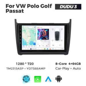 Navigatie Dedicata Volkswagen Polo 2009-2017 DUDU3 9" 4GB RAM, 64GB ROM, Octacore, Ecran HD, CarPlay&AndroidAuto, Android - imagine 1