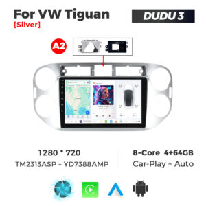 Navigatie Dedicata Volkswagen Tiguan 2007-2016 Gri DUDU3 9" 4GB RAM, 64GB ROM, Octacore, Ecran HD, CarPlay&AndroidAuto, Android - imagine 1