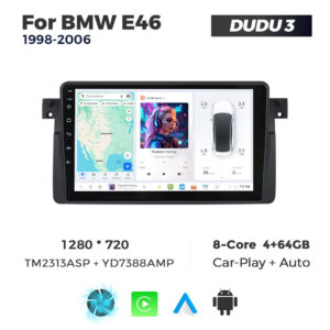 Navigatie Dedicata BMW E46 1998-2006 DUDU3 9" 4GB RAM, 64GB ROM, Octacore, Ecran HD, CarPlay&AndroidAuto, Android - imagine 1