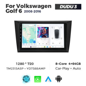 Navigatie Dedicata Volkswagen Golf 6 2008-2016 DUDU3 9" 4GB RAM, 64GB ROM, Octacore, Ecran HD, CarPlay&AndroidAuto, Android - imagine 1