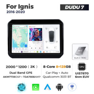 Navigatie Dedicata Suzuki Ignis 2016-2020 DUDU7 9" 8GB RAM, 128GB ROM, Octacore, Ecran 2K, CarPlay&AndroidAuto, Android - imagine 1