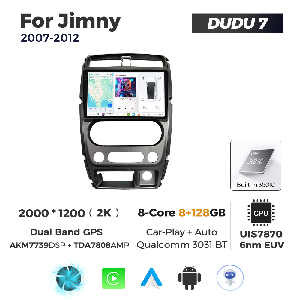 Navigatie Dedicata Suzuki Jimny 2007-2012 DUDU7 9" 8GB RAM, 128GB ROM, Octacore, Ecran 2K, CarPlay&AndroidAuto, Android - imagine 1