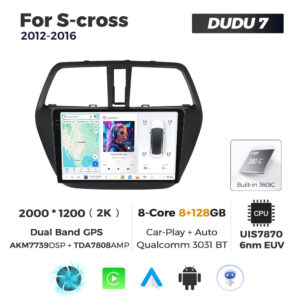 Navigatie Dedicata Suzuki S-Cross 2012-2016 DUDU7 9" 8GB RAM, 128GB ROM, Octacore, Ecran 2K, CarPlay&AndroidAuto, Android - imagine 1