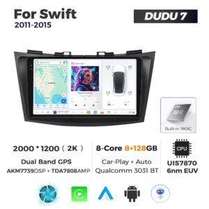 Navigatie Dedicata Suzuki Swift 2011-2015 DUDU7 9" 8GB RAM, 128GB ROM, Octacore, Ecran 2K, CarPlay&AndroidAuto, Android - imagine 1