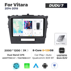 Navigatie Dedicata Suzuki Vitara 2014-2018 DUDU7 9" 8GB RAM, 128GB ROM, Octacore, Ecran 2K, CarPlay&AndroidAuto, Android - imagine 1