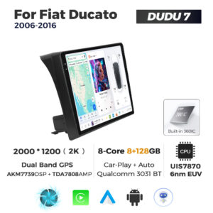 Navigatie Dedicata Fiat Ducato 2006-2016 DUDU7 9" 8GB RAM, 128GB ROM, Octacore, Ecran 2K, CarPlay&AndroidAuto, Android - imagine 1