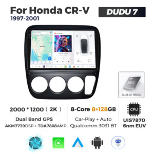Navigatie Dedicata Honda CRV 1997-2001 DUDU7 9" 8GB RAM, 128GB ROM, Octacore, Ecran 2K, CarPlay&AndroidAuto, Android - imagine 1