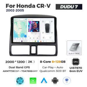 Navigatie Dedicata Honda CRV 2002-2005 DUDU7 9" 8GB RAM, 128GB ROM, Octacore, Ecran 2K, CarPlay&AndroidAuto, Android - imagine 1