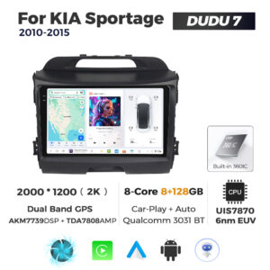 Navigatie Dedicata Kia Sportage 2010-2015 DUDU7 9" 8GB RAM, 128GB ROM, Octacore, Ecran 2K, CarPlay&AndroidAuto, Android - imagine 1