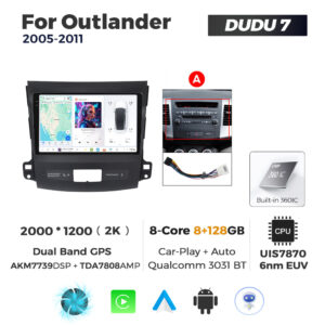 Navigatie Dedicata Mitsubishi Outlander 2005-2011 DUDU7 9" 8GB RAM, 128GB ROM, Octacore, Ecran 2K, CarPlay&AndroidAuto, Android - imagine 1