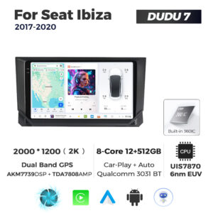 Navigatie Dedicata Seat Ibiza 2017-2020 DUDU7 9" 12GB RAM, 512GB ROM, Octacore, Ecran 2K, CarPlay&AndroidAuto, Android - imagine 1