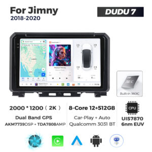Navigatie Dedicata Suzuki Jimny 2018-2020 DUDU7 9" 12GB RAM, 512GB ROM, Octacore, Ecran 2K, CarPlay&AndroidAuto, Android - imagine 1