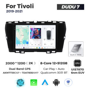 Navigatie Dedicata SsangYong Tivoli 2019-2021 DUDU7 9" 12GB RAM, 512GB ROM, Octacore, Ecran 2K, CarPlay&AndroidAuto, Android - imagine 1