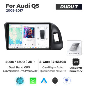 Navigatie Dedicata Audi Q5 2005-2017 DUDU7 9" 12GB RAM, 512GB ROM, Octacore, Ecran 2K, CarPlay&AndroidAuto, Android - imagine 1