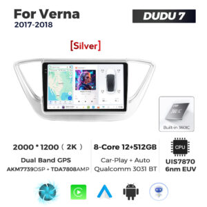 Navigatie Dedicata Hyundai Verna 2017-2018 DUDU7 9" 12GB RAM, 512GB ROM, Octacore, Ecran 2K, CarPlay&AndroidAuto, Android - imagine 1