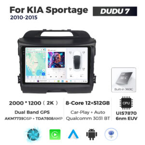 Navigatie Dedicata Kia Sportage 2010-2015 DUDU7 9" 12GB RAM, 512GB ROM, Octacore, Ecran 2K, CarPlay&AndroidAuto, Android - imagine 1