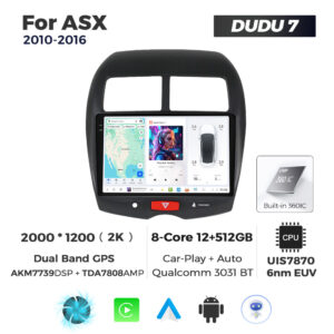 Navigatie Dedicata Mitsubishi ASX 2010-2016 DUDU7 9" 12GB RAM, 512GB ROM, Octacore, Ecran 2K, CarPlay&AndroidAuto, Android - imagine 1