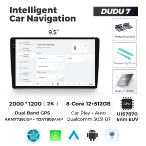 Navigatie Universala DUDU7 9" 12GB RAM, 512GB ROM, Octacore, Ecran 2K, CarPlay&AndroidAuto, Android - imagine 5
