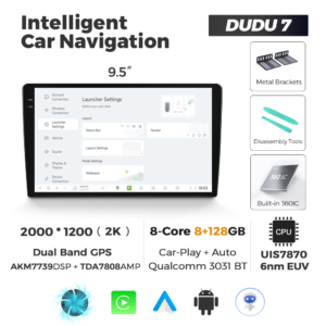 Navigatie Universala DUDU7 9" 8GB RAM, 128GB ROM, Octacore, Ecran 2K, CarPlay&AndroidAuto, Android - imagine 5