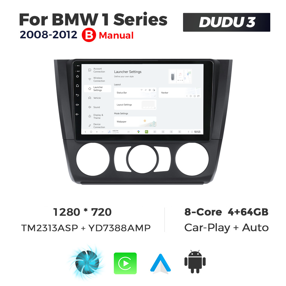 Navigatie Dedicata BMW Seria 1 2008-2012 DUDU3 9" 4GB RAM, 64GB ROM, Octacore, Ecran HD, CarPlay&AndroidAuto, Android, AC - imagine 2