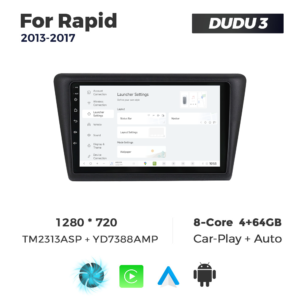 Navigatie Dedicata Skoda Rapid 2013-2017 DUDU3 9" 4GB RAM, 64GB ROM, Octacore, Ecran HD, CarPlay&AndroidAuto, Android - imagine 2
