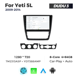 Navigatie Dedicata Skoda Yeti 5L 2009-2014 DUDU3 9" 4GB RAM, 64GB ROM, Octacore, Ecran HD, CarPlay&AndroidAuto, Android - imagine 2