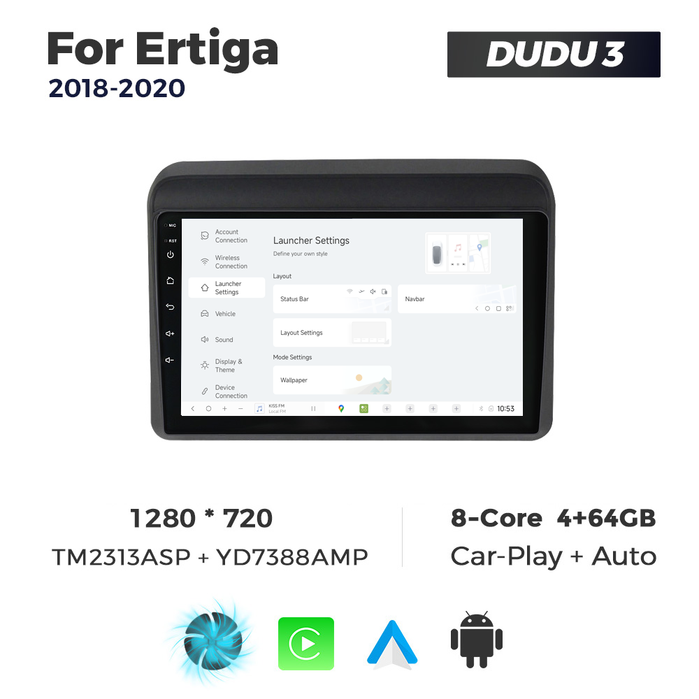 Navigatie Dedicata Suzuki Ertiga 2018-2020 DUDU3 9" 4GB RAM, 64GB ROM, Octacore, Ecran HD, CarPlay&AndroidAuto, Android - imagine 2
