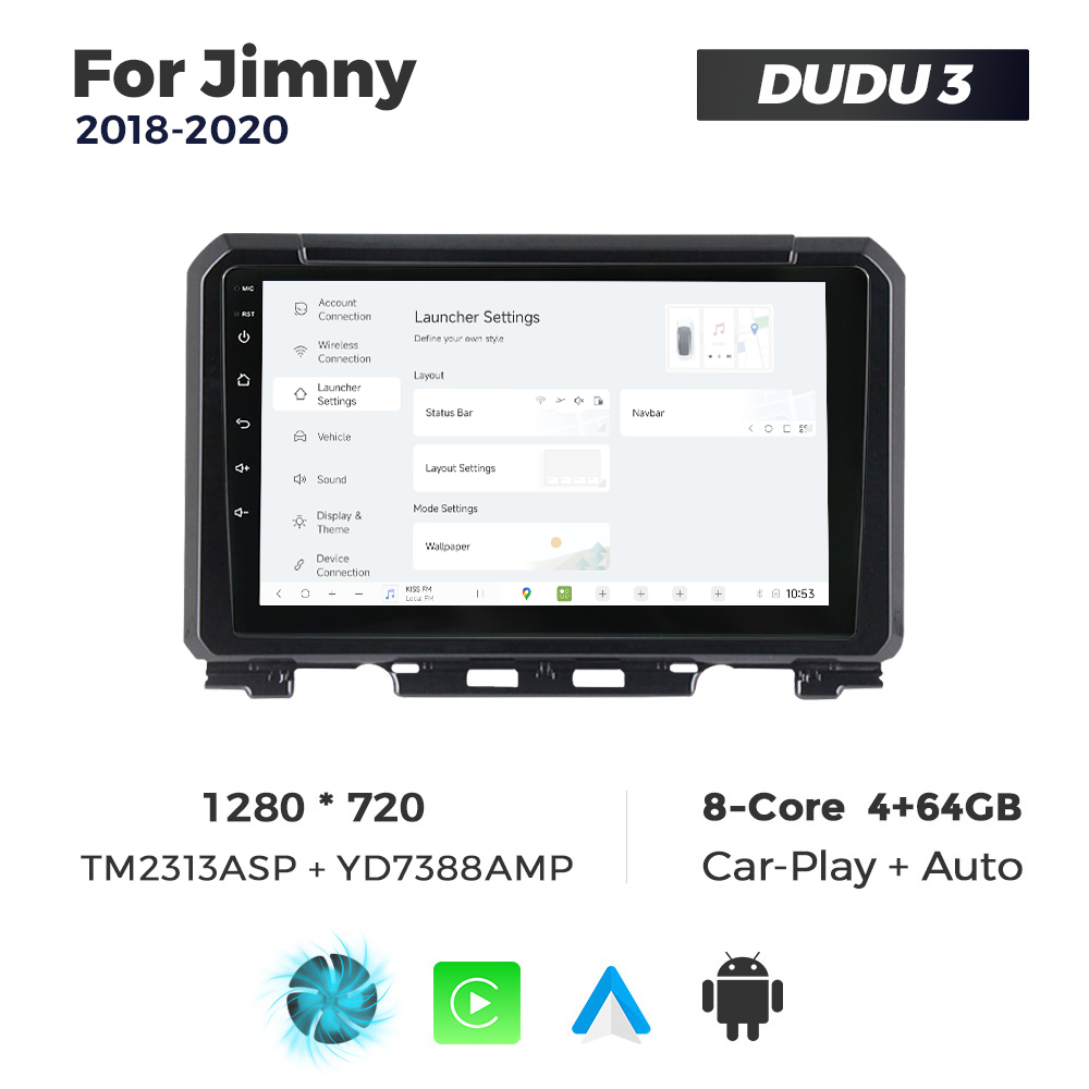 Navigatie Dedicata Suzuki Jimny 2018-2020 DUDU3 9" 4GB RAM, 64GB ROM, Octacore, Ecran HD, CarPlay&AndroidAuto, Android - imagine 2