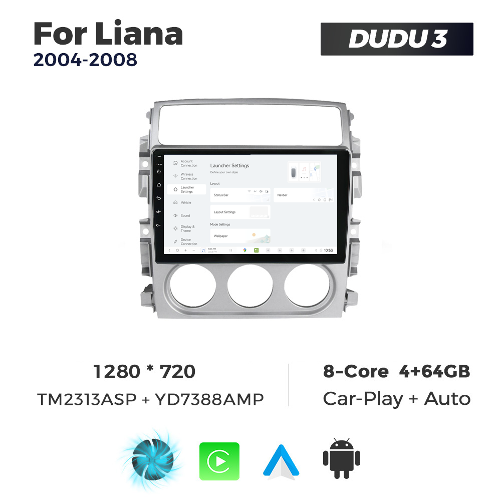Navigatie Dedicata Suzuki Liana 2004-2008 DUDU3 9" 4GB RAM, 64GB ROM, Octacore, Ecran HD, CarPlay&AndroidAuto, Android - imagine 2