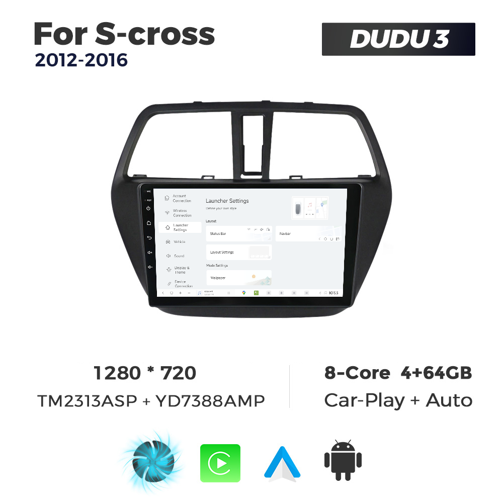 Navigatie Dedicata Suzuki S-Cross 2012-2016 DUDU3 9" 4GB RAM, 64GB ROM, Octacore, Ecran HD, CarPlay&AndroidAuto, Android - imagine 2