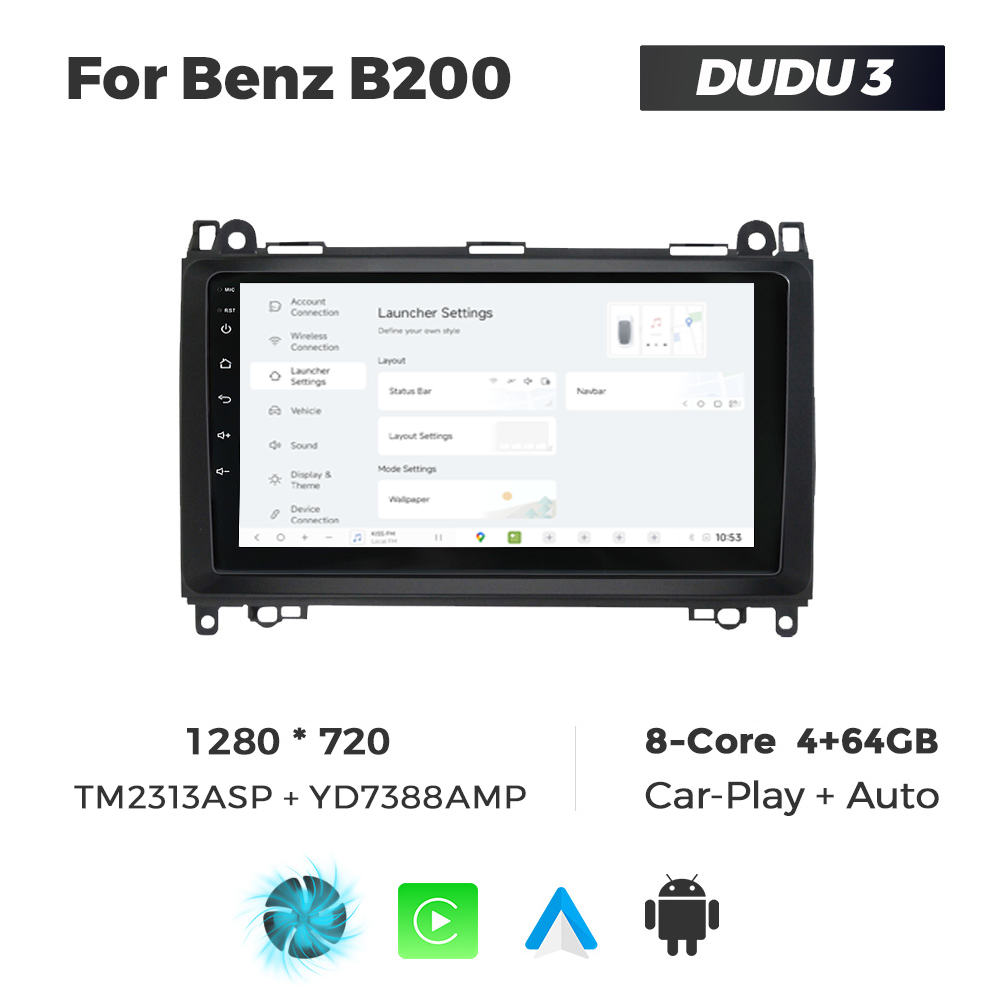 Navigatie Dedicata Benz B200 DUDU3 9" 4GB RAM, 64GB ROM, Octacore, Ecran HD, CarPlay&AndroidAuto, Android - imagine 2
