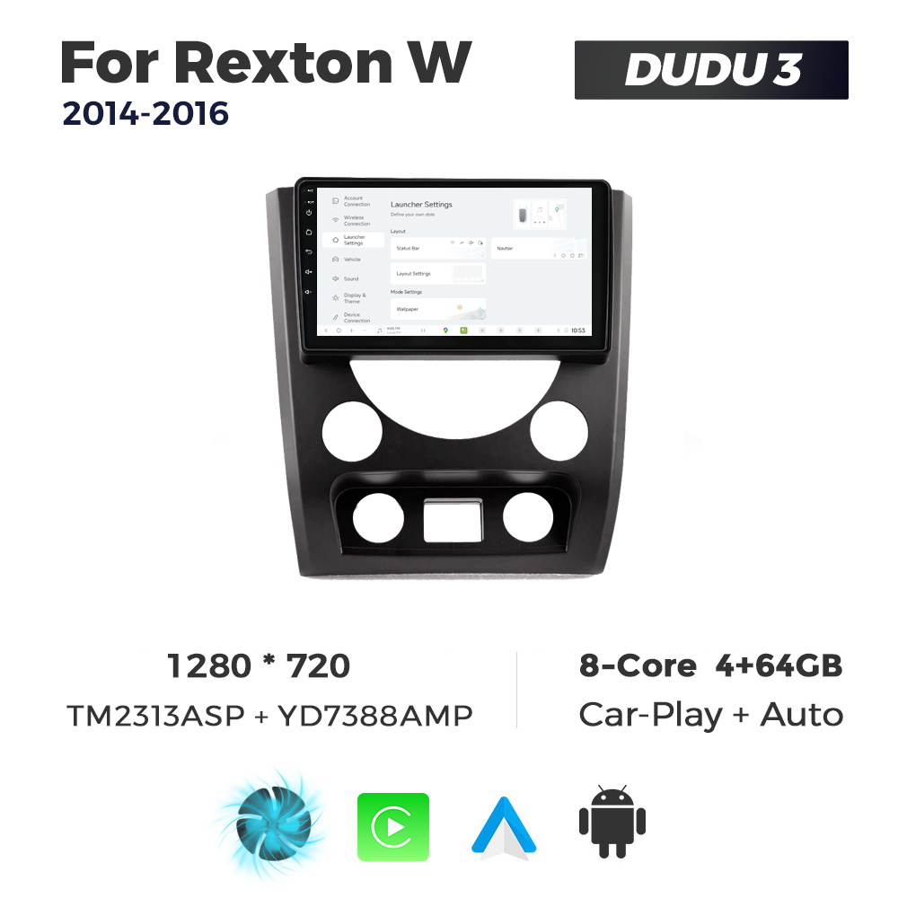 Navigatie Dedicata SsangYong Rexton W 2014-2016 DUDU3 9" 4GB RAM, 64GB ROM, Octacore, Ecran HD, CarPlay&AndroidAuto, Android - imagine 2